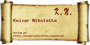 Keizer Nikoletta névjegykártya